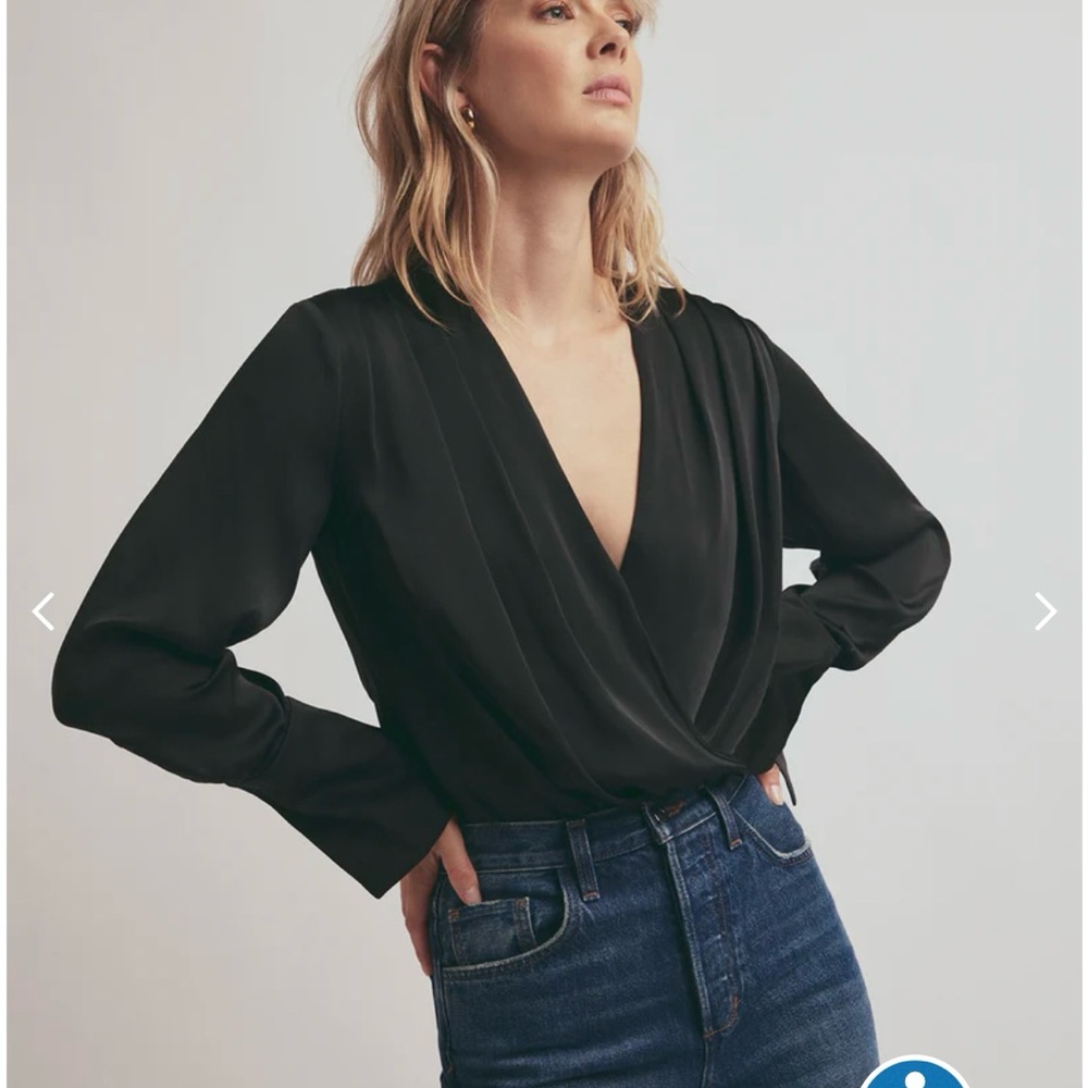 Favorite Daughter Black V-Neck Blouse